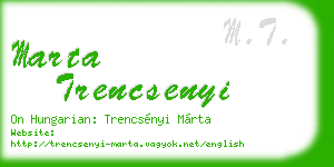 marta trencsenyi business card