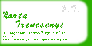 marta trencsenyi business card